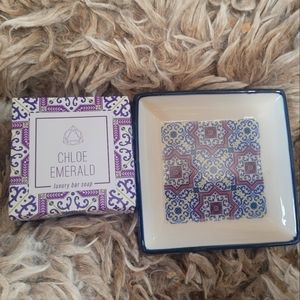 Chloe Emerald soap dish and soap set